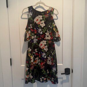 Banana Republic Floral Cold-Shoulder A-line Dress - S 6
